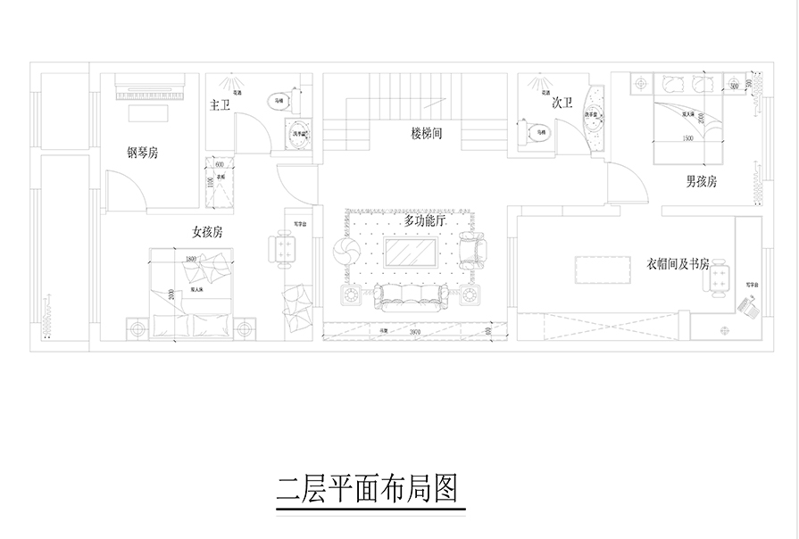 二樓平面圖現(xiàn)代簡(jiǎn)約